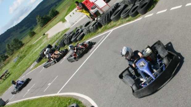 Kids go kart racing at Deeside Activity Park in Aboyne
