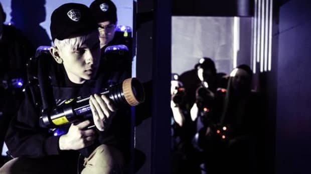 Kids playing laser tag at Laser Quest Sunderland