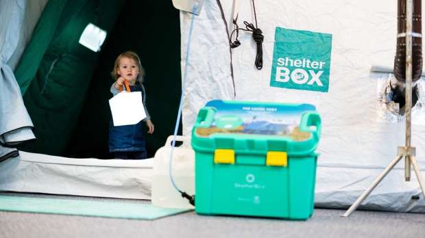 Girl at ShelterBox Visitor Centre in Truro