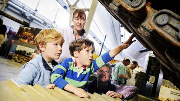 Family at The Tank Museum in Bovington Camp