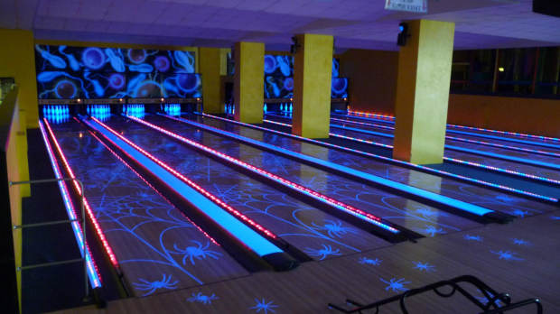 Bowling alleys during Halloween at Ozzell Bowl in St Austell