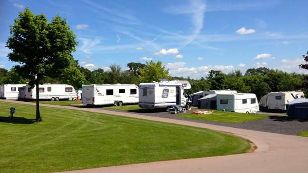 Caravans at Bishops Meadow in Hereford
