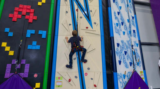 Boy climbing at Clip 'N Climb Portsmouth