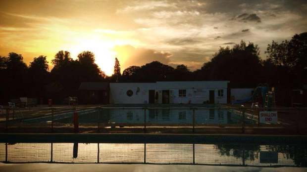 Sunset at Cirencester Open Air Swimming Pool