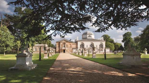 Outside view of Chiswick House & Gardens in London