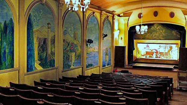 Main auditorium at Harlequin Puppet Theatres in Conwy
