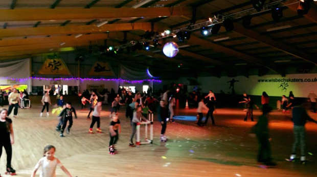 Families roller skating at Wisbech Skaters