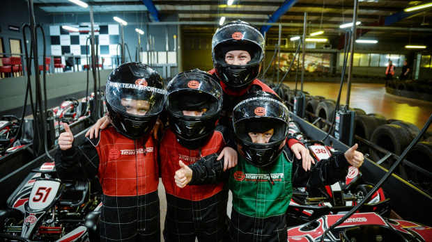 Kids go karting at TeamSport Indoor Karting West London