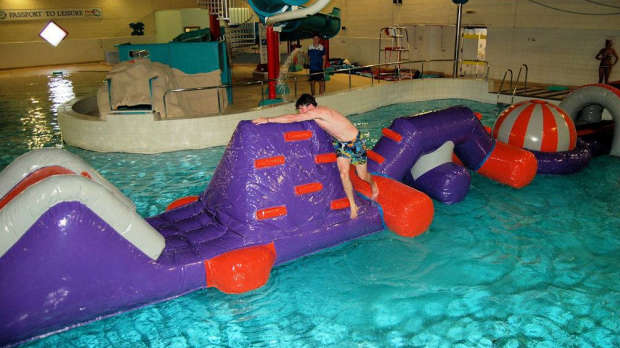 Inflatable assault course in Vale of Leven Swimming Pool in Alexandria