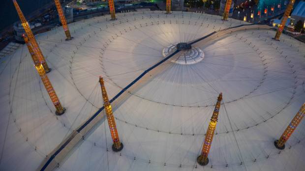 Aerial view of Up at the O2 in London