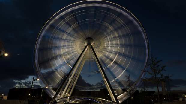 The Echo Wheel of Liverpool at night