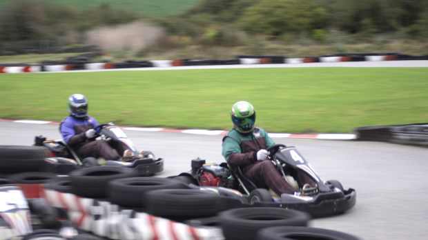 People go kart racing at Coast 2 Coast Karting in Hayle