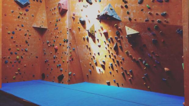 Climbing wall at Rock Solid Climbing Wall in Oxford