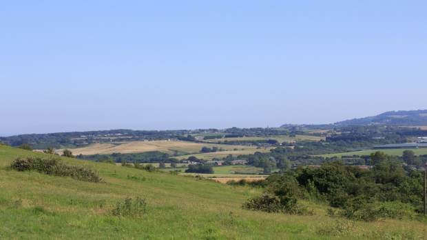 Hill top view at Arreton Down Wildlife Reserve in Newport