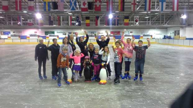 Family ice skating at Dewars Centre in Perth