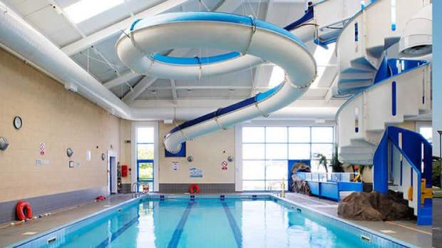 Swimming pool and slide at Waterpoint Aqua Park in Enniscrone