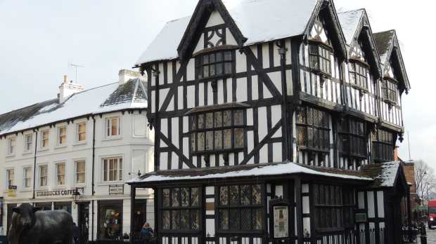 Tudor building at Hereford Museum and Art Gallery