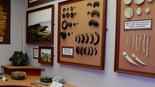 Ice Age stone tools and weapons at Bute Museum in Isle of Bute