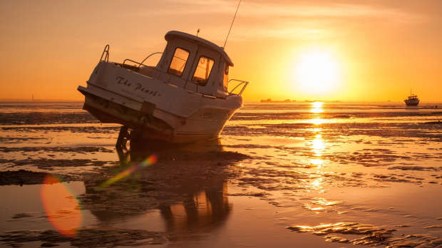 Sunset at Thorpe Bay Beach in Southend On Sea