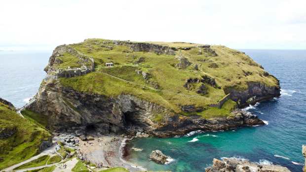Sea around Tintagel Castle