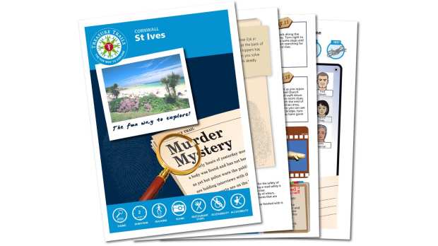 Map and booklet for The St Ives Cornwall Mystery Treasure Trail