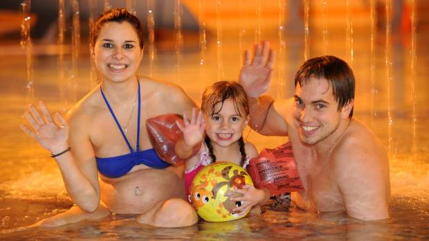 Family in swimming pool at King Alfred Leisure Centre in Hove