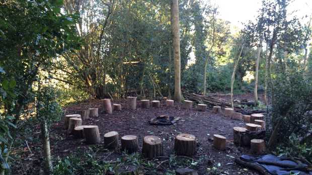 Camp fire at Braywick Nature Centre in Maidenhead
