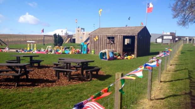 Picnic and play area at Charleton Fruit Farm in Montrose
