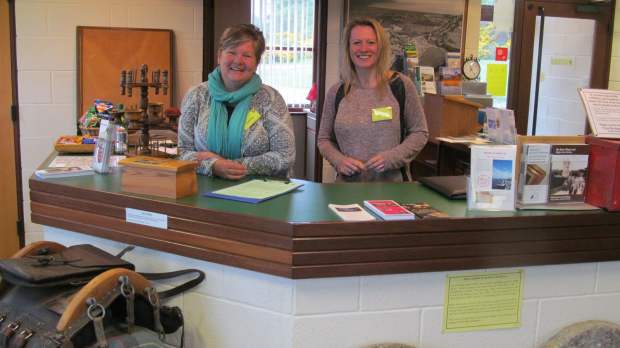 Staff at reception in Brora Heritage Centre