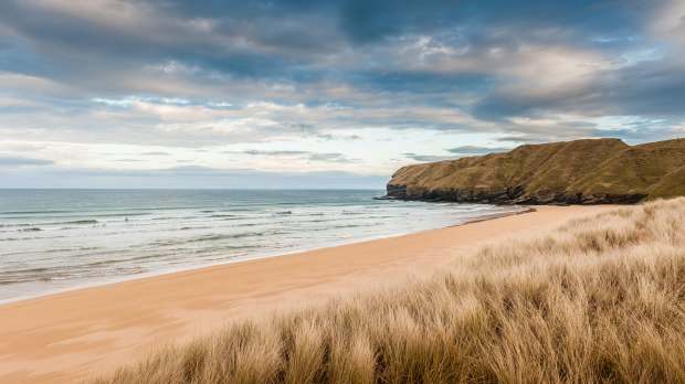 Cloudy day at Strathy Bay in Melvich