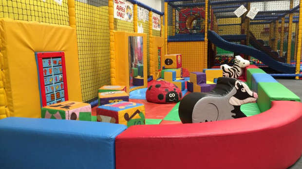 Toddler soft play area at Slide and Seek in Hyde
