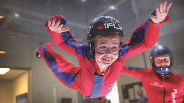 Kid flying at iFLY Indoor Skydiving