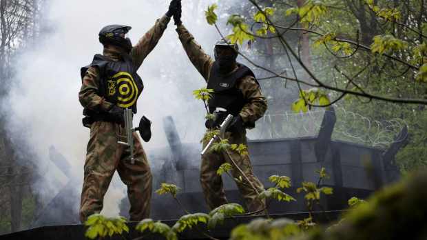 Team mates at Delta Force Paintball Birmingham