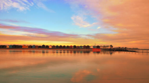 Huts at Brightlingsea Beach in Colchester
