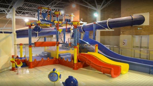 Water slides at Leyton Leisure Lagoon in East London