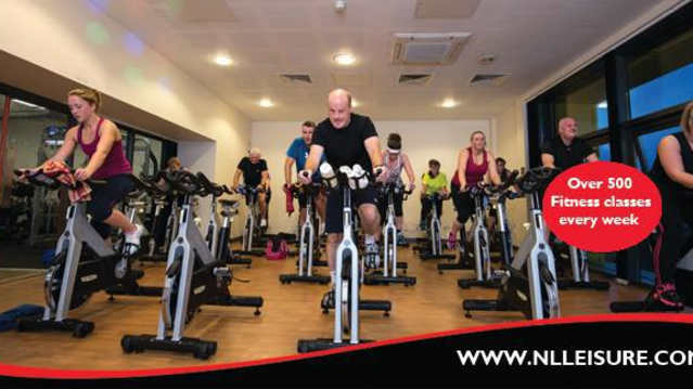 People on exercise bikes at Aquatec Motherwell