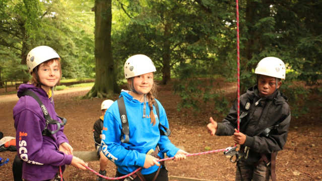 Kids belaying at Live For Today Adventures Ripley