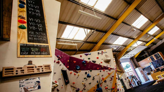 Climbing walls at The Climbing Lab in Leeds