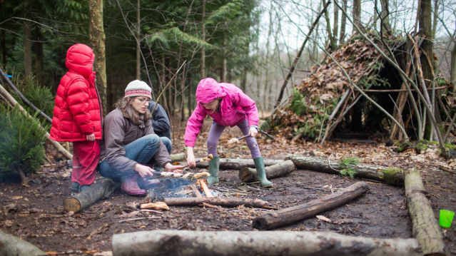Family warming food at Wilderness Wood in Uckfield
