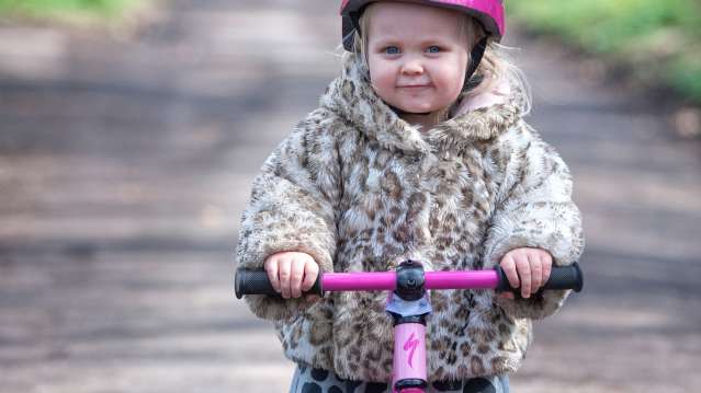 Girl on bike at Worsbrough Mill Museum and Country Park in Barnsley