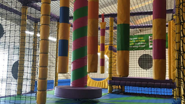 Inside soft play frame at Bubbles Active Play in Hinckley