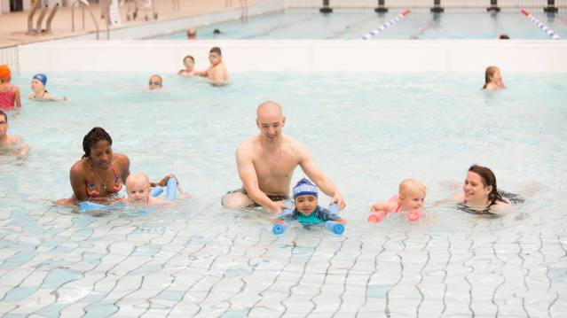 Families in swimming pool at Brentford Fountain Leisure Centre