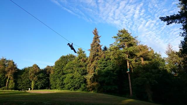 Woman on zip wire at Zipit Forest Adventures Dublin