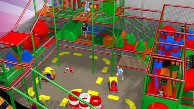Indoor soft play frame at The Play Shed in Stafford