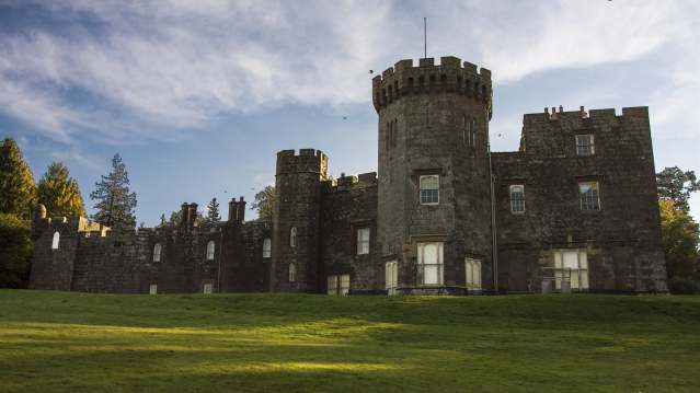 Outside view of Balloch Castle at Balloch Castle Country Park in Loch Lomond