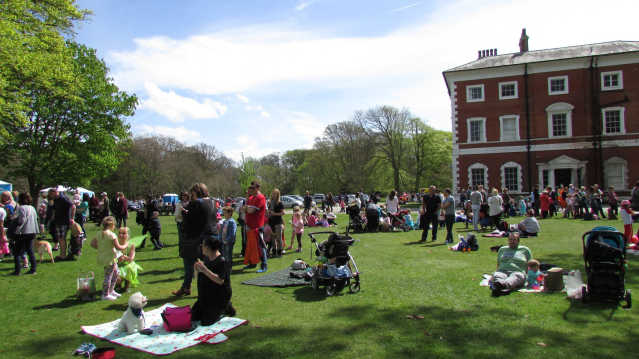 Families outside Lytham Hall