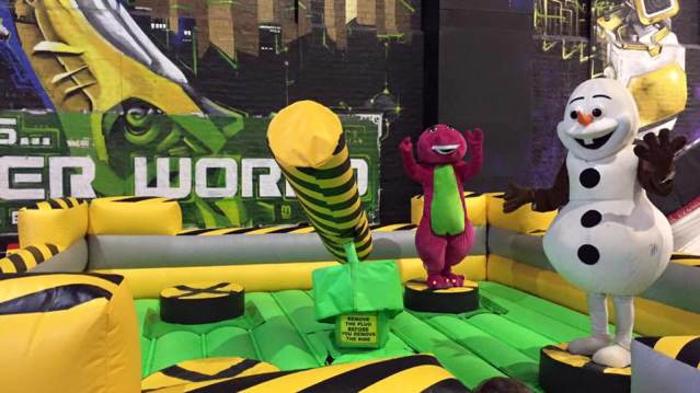 Barney and Olaf at Wonder World Soft Play Kirkcaldy