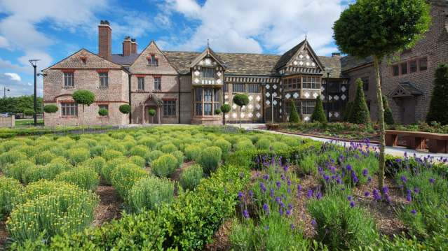 Outside view of Ordsall Hall in Salford