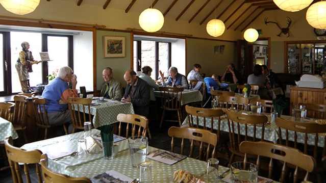 People in Heritage Tearoom at Fossil and Heritage Centre in The Orkney Isles