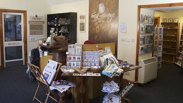 Gift shop at Fossil and Heritage Centre in The Orkney Isles